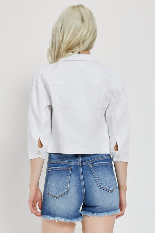 White Crop Jean Jacket