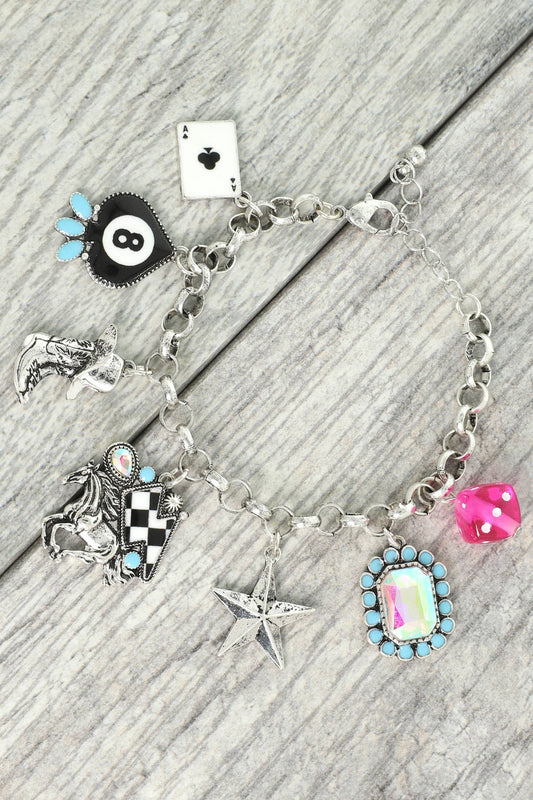 Western Theme Multi Charm Bracelet
