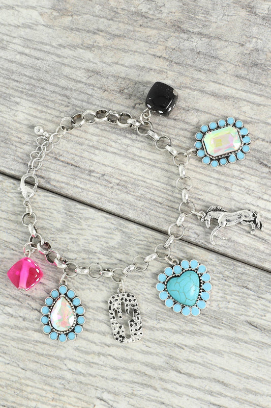Western Theme Multi Charm Bracelet