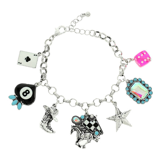 Western Theme Multi Charm Bracelet